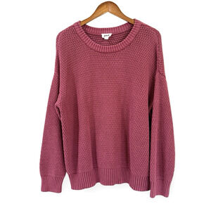 Pact Marsala Honeycomb Sweater Women’s XL Chunky Knit Organic Cotton Sustainable